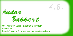 andor bappert business card